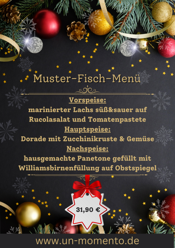 Weihnachtsfeier München Fisch-Menü