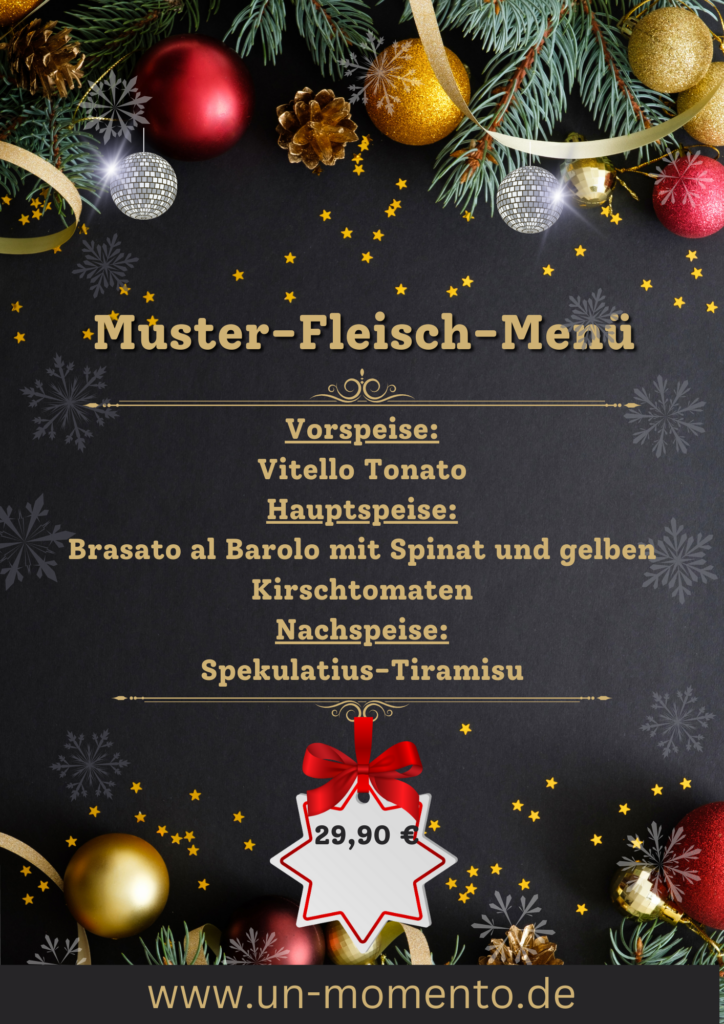 Weihnachtsfeier München Fleisch-Menü