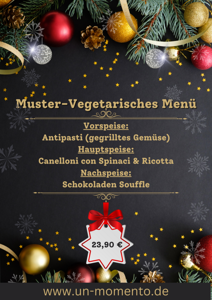 Weihnachtsfeier München vegetarisches Menü